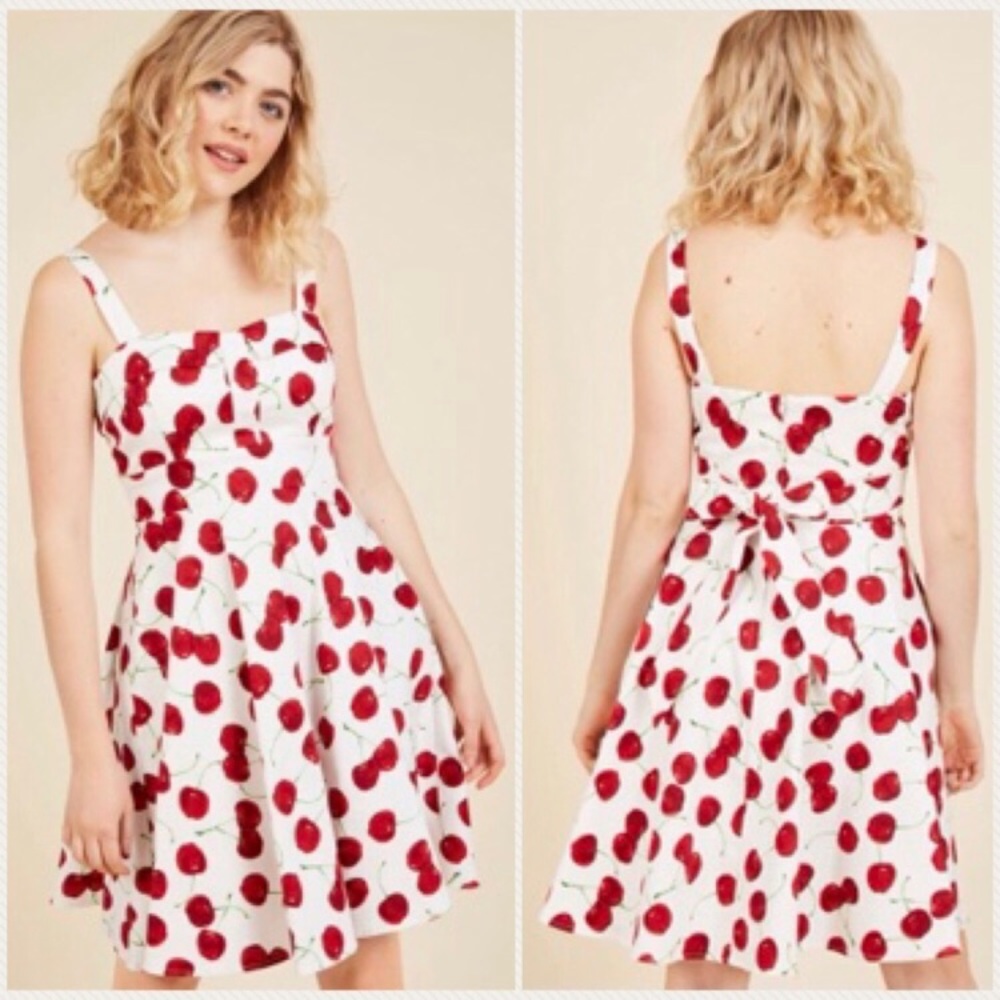ModCloth iXiA Pull Up a Cherry A-Line Swing Dress - Picture 14 of 16